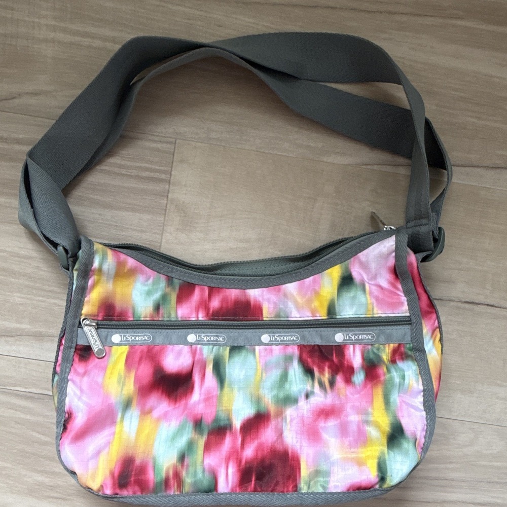 LeSportsac Classic Hobo Crossbody Handbag "Chasing Flowers" Adjustable